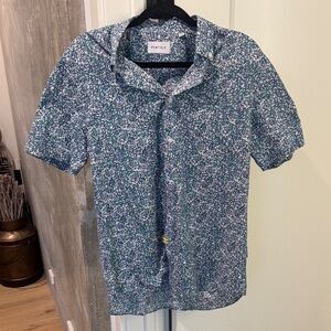 Penfield Blue and White Floral Men's Shirt
